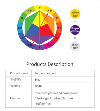 Vikada Blonde Purple Hair Shampoo Removes Yellow and Brassy Tones for Silver Ash Look Blonde Bleached Highlighted Shampoos 500ml