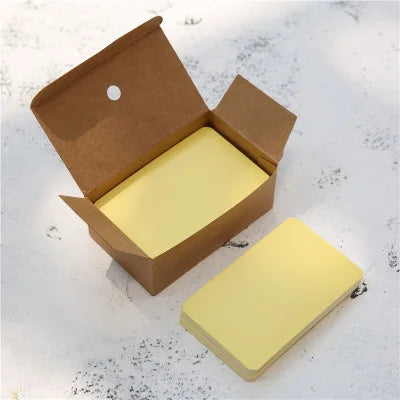 100pcs/box Kraft paper card color blank business card message thank you card writing card label bookmark learning card