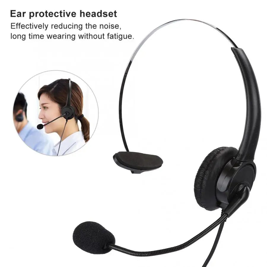 The New Headset Phone Mono Headset Landline Phone Headset With Microphone Homeearplugs Wired Headset Handle Game