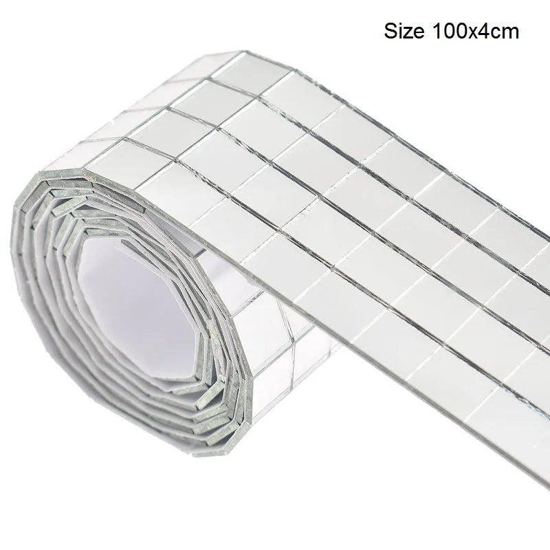 Chzimade Self-Adhesive Real Glass Mirror Mosaic Tiles For DIY Handmade Crafts Home Decoration