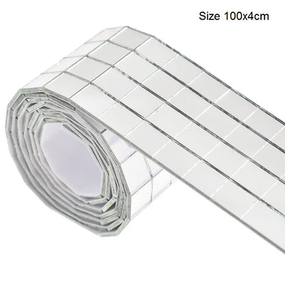 Chzimade Self-Adhesive Real Glass Mirror Mosaic Tiles For DIY Handmade Crafts Home Decoration