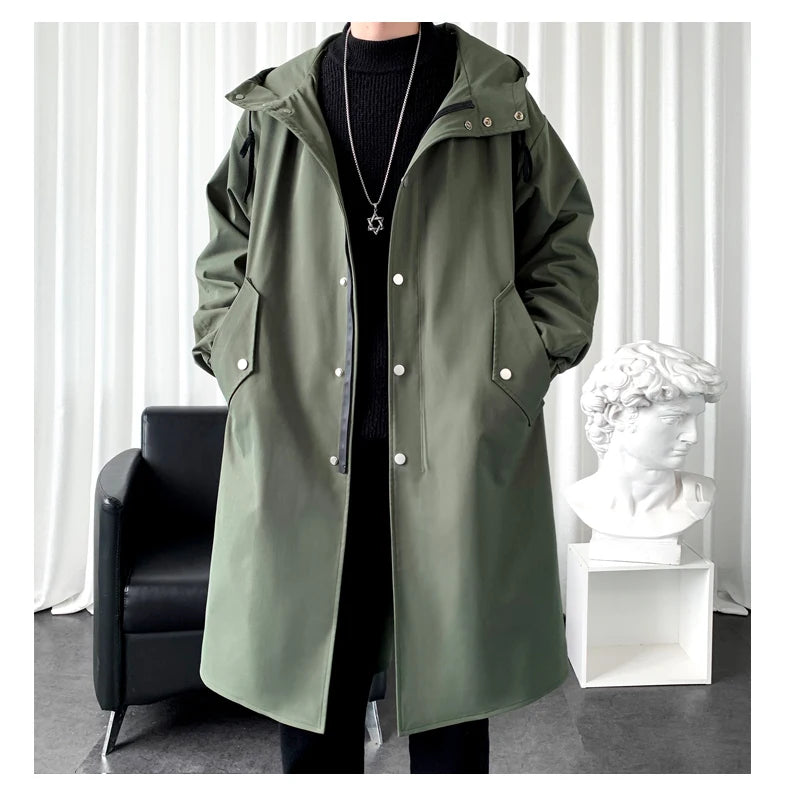 Men's Autumn New Hooded Jacket Korean Streetwear Oversize Coats Korean Streetwear Fashion Male Clothing Hip Hop Loose Jackets