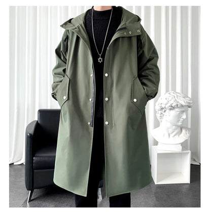 Men's Autumn New Hooded Jacket Korean Streetwear Oversize Coats Korean Streetwear Fashion Male Clothing Hip Hop Loose Jackets