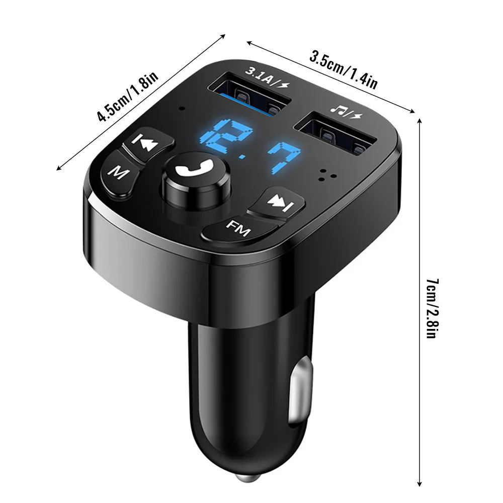 Bluetooth 5.0 FM Transmitter Car kit Handfree Dual USB Car Charger 3.1A Support TF Card U disk AUX MP3 Modulator Music Player