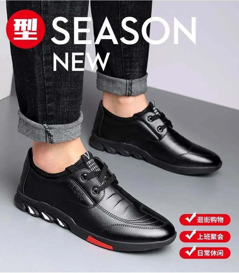 Casual Men Leather Shoes Spring Autumn Walking Breahtable Sneakers Man Luxury Brand Formal Footwear Lace-up Zapatos De Hombre
