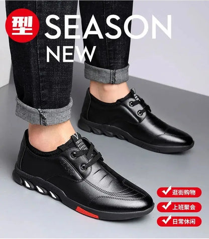 Casual Men Leather Shoes Spring Autumn Walking Breahtable Sneakers Man Luxury Brand Formal Footwear Lace-up Zapatos De Hombre