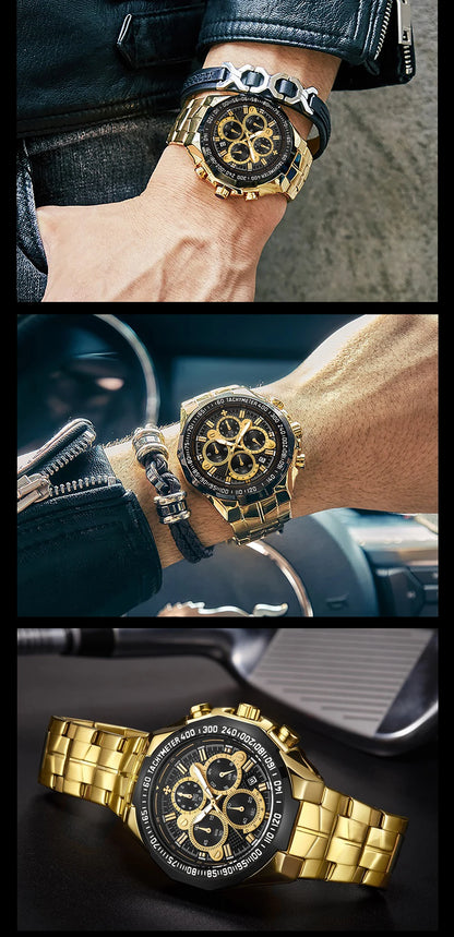 Relogio Masculino WWOOR Mens Watches 2024 Top Brand Luxury Wrist Watches For Men Gold Big Golden Male Chronograph Wristwatch Man