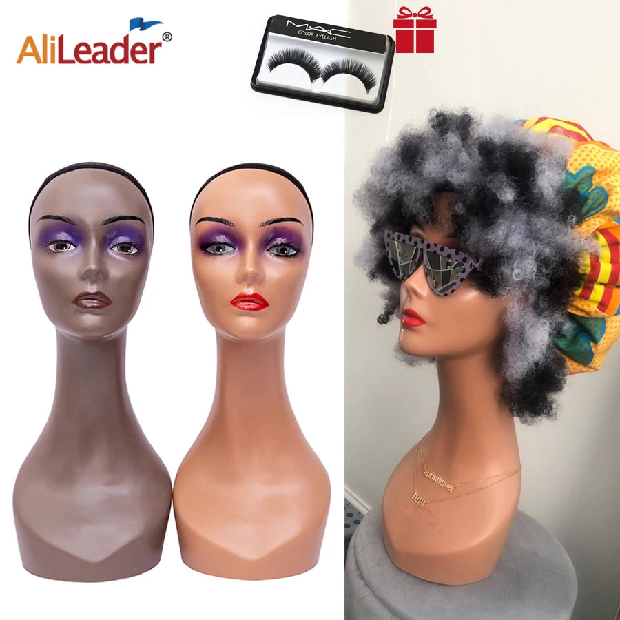 Mannequin Head Without Shoulders Female Head Model Manikin Mannequin Wig Scarf Glasses Hat Cap Display Wig Stand Head Doll Head