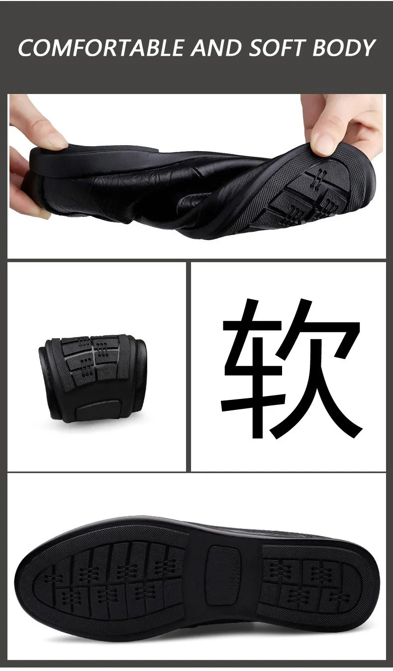 Quality Men Slippers Leather Men Mules Half Shoe Loafers Moccasins Outdoor Non-slip Black Beach Sandals Slides Zapato Hombre