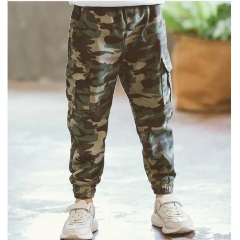 2022 Boys Camouflage Joggers Casual Cargo Pants for Boys Kids Cotton Trousers Clothes Teenage Boys Joggers Clothing 3-14 Years