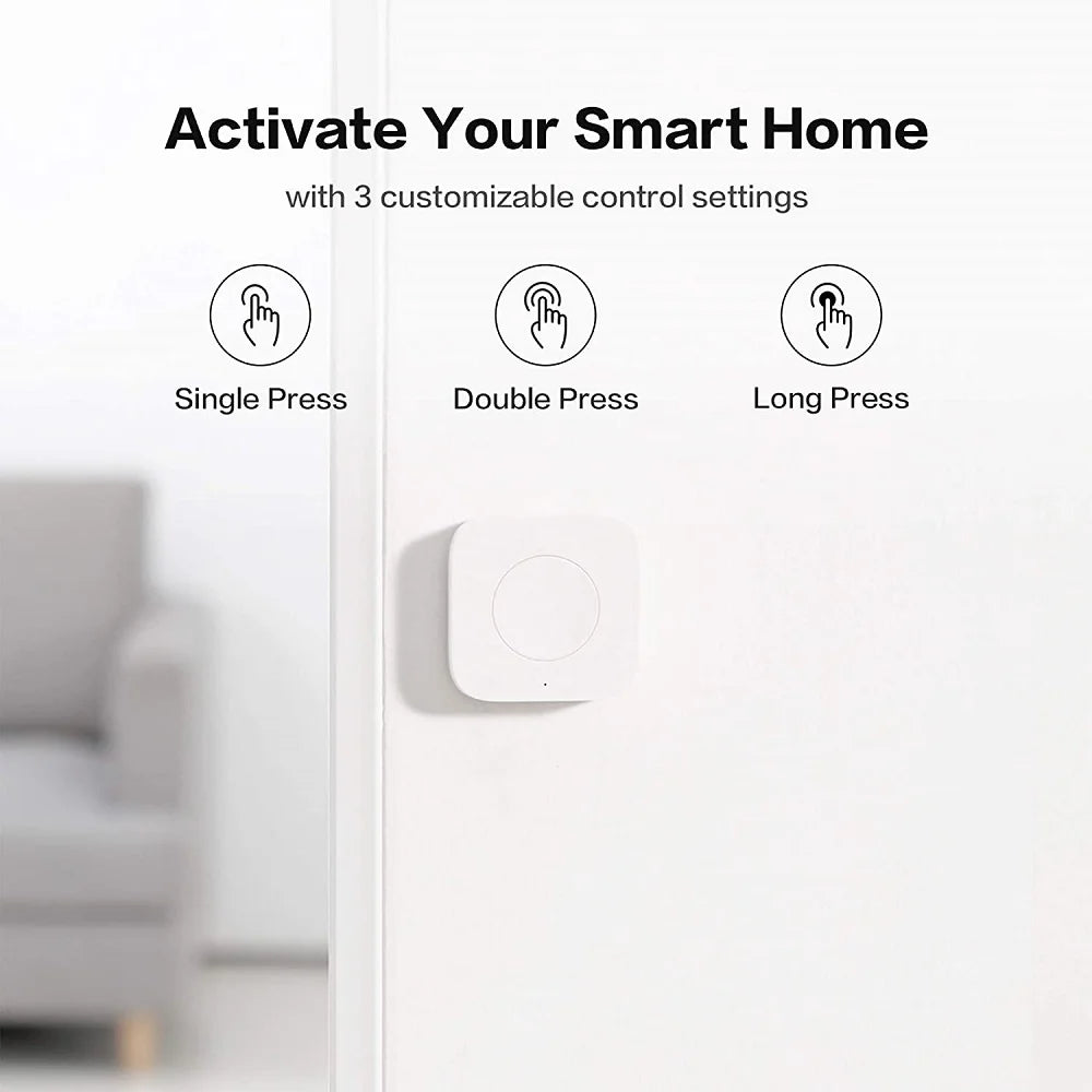 Aqara Wireless Mini Switch Zigbee Connection Versatile 3-way Control Button for Smart Home Devices Compatible with Apple HomeKit