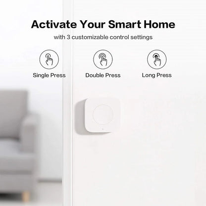 Aqara Wireless Mini Switch Zigbee Connection Versatile 3-way Control Button for Smart Home Devices Compatible with Apple HomeKit
