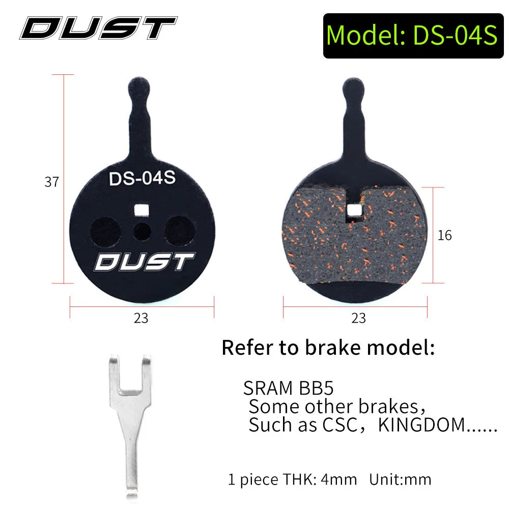 DUST 1Pair Semi-Metal Bicycle Hydraulic Disc Brake Pads MTB Mountain Bike Parts for SHIMANO XT XTR M315 SRAM Avid BB5 BB7 E1 E3