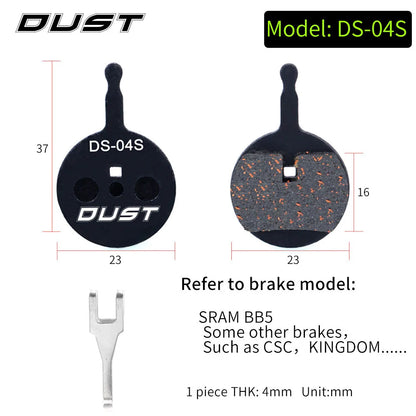 DUST 1Pair Semi-Metal Bicycle Hydraulic Disc Brake Pads MTB Mountain Bike Parts for SHIMANO XT XTR M315 SRAM Avid BB5 BB7 E1 E3