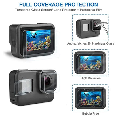 6Pcs Camera Lens Tempered Glass Film HD Screen Protector Dustproof Protective Film for GoPro 8 Sports & Action Video Cameras