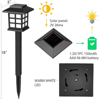 Led Houses Solar Pathway Lights Waterproof Outdoor Solar Lamp for Garden/Landscape/Yard/Patio/Driveway/Walkway Christmas Luz