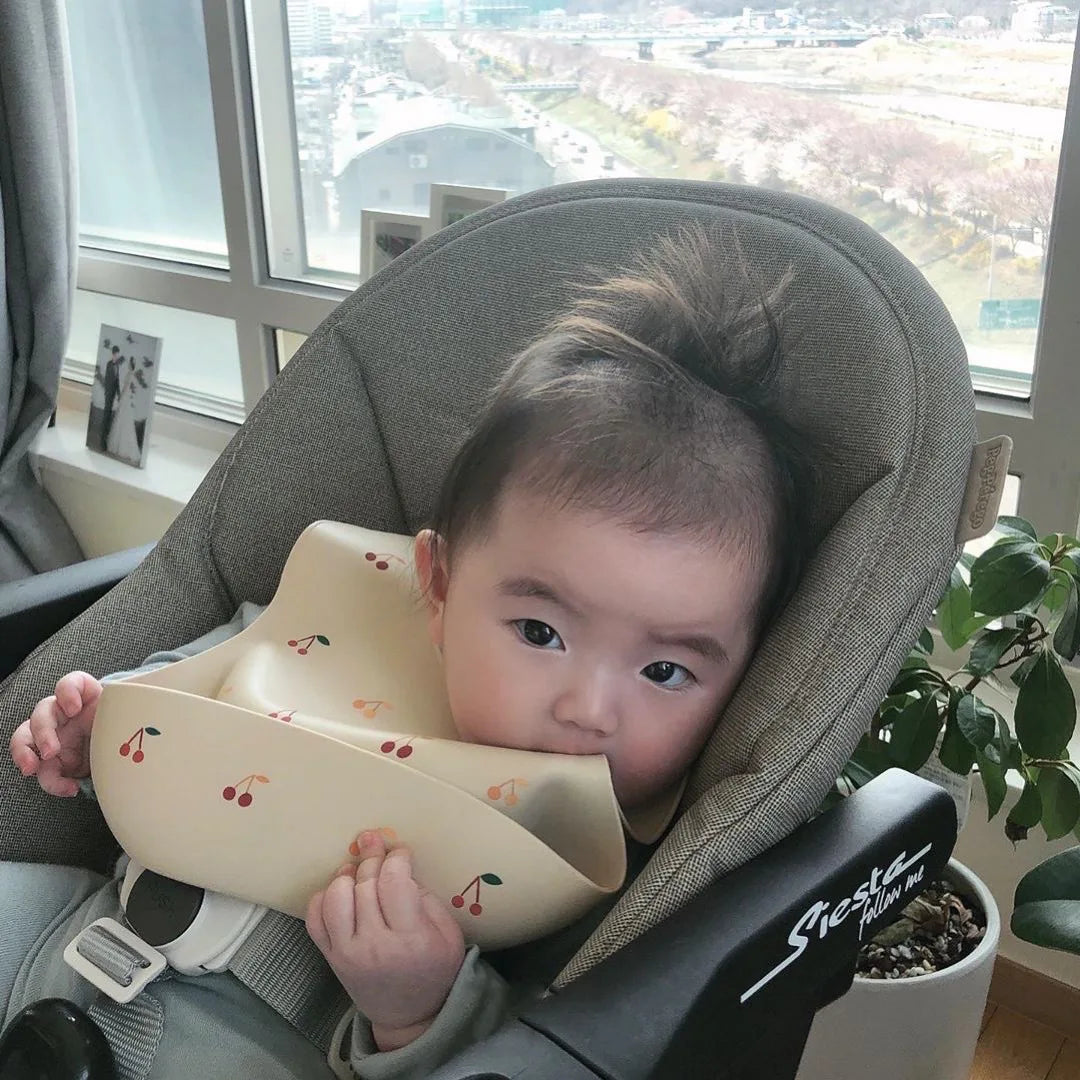 HoneyCherry Baby Silicone Bibs Food Grade Silicone Rice Bibs Complementary Food Bibs Baby Accessories