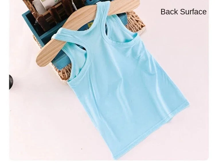 Fashion Children T-shirts for Girls Candy Color Baby Boys Graphic Tee Cotton Vest Tops Kids Summer Clothes Sleeveless T-Shirt