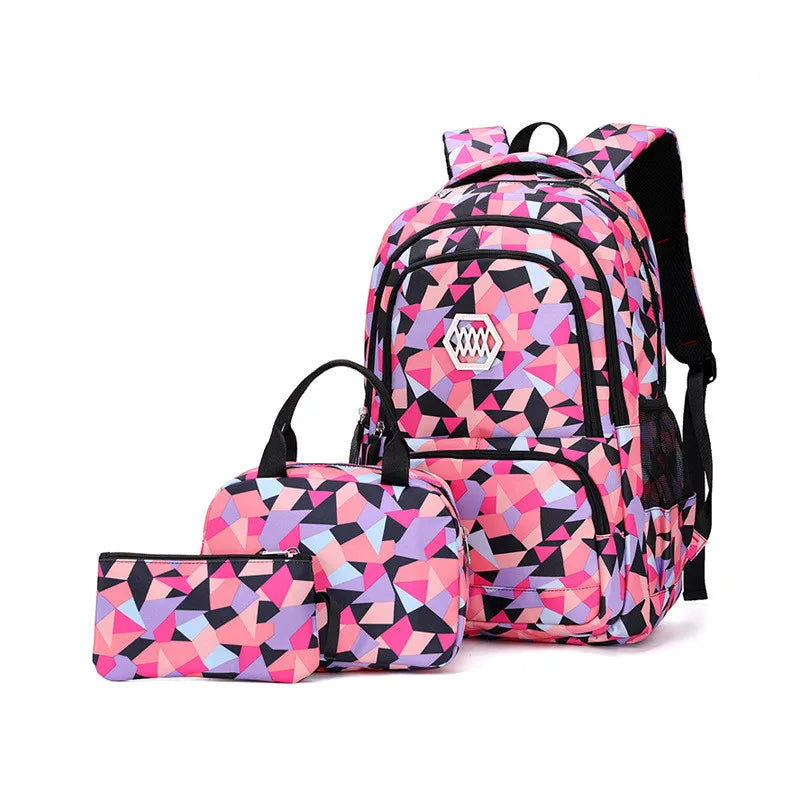 School Bags for Teenagers Girls Schoolbag Large Capacity Boys Printing School Backpack Set Rucksack Bagpack Kids Cute Book Bags