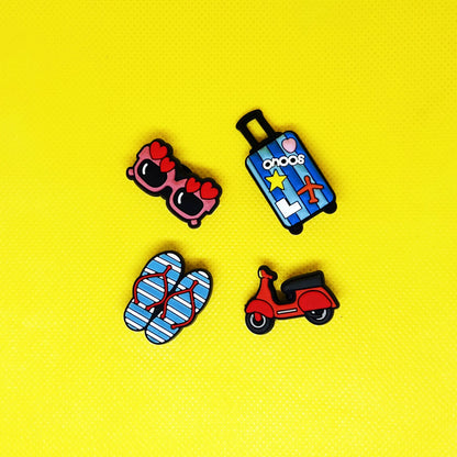 1Pcs Cartoon Cube Crocs Trunk Motorcycle Shoes Decorations for Xmas Gifts