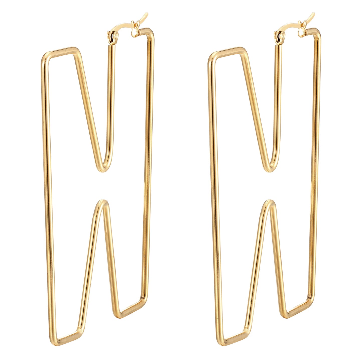 Personality Letter Ear ring Stainless Steel feminine Hyperbolic Earrings Girls Earrings Exquisite Gifts Women‘s Ear Jewelry 2021