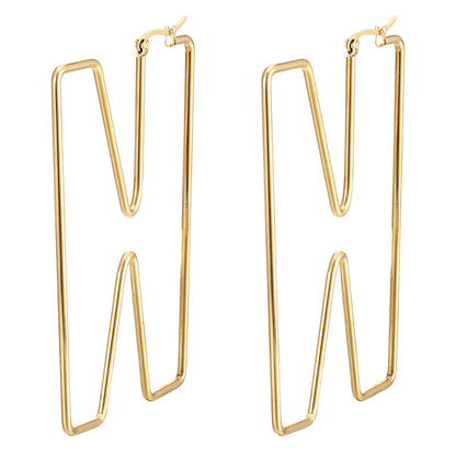 Personality Letter Ear ring Stainless Steel feminine Hyperbolic Earrings Girls Earrings Exquisite Gifts Women‘s Ear Jewelry 2021