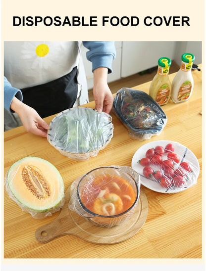 Disposable Food Storage Covers Bags for Bowls Plates Dishes Shower Cap Reusable Food Storage Elastic Fresh Keeping Silicone Lid