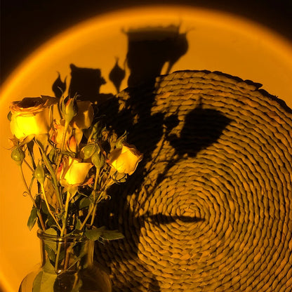 Smart Bluetooth Night Light Rainbow Sunset Projector Lamp for Home Coffe shop Background Wall Decoration Atmosphere Table Lamp