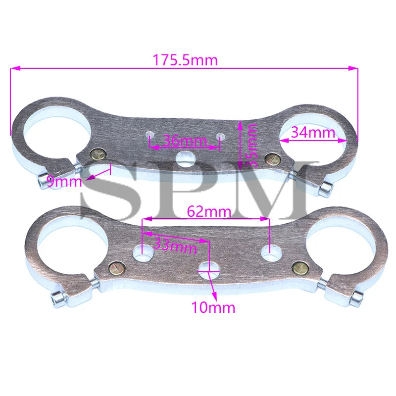 49CC Mini Sports Car Steering Gear Up and Down Connected Front Fork Parts 1 Pair Up and Down