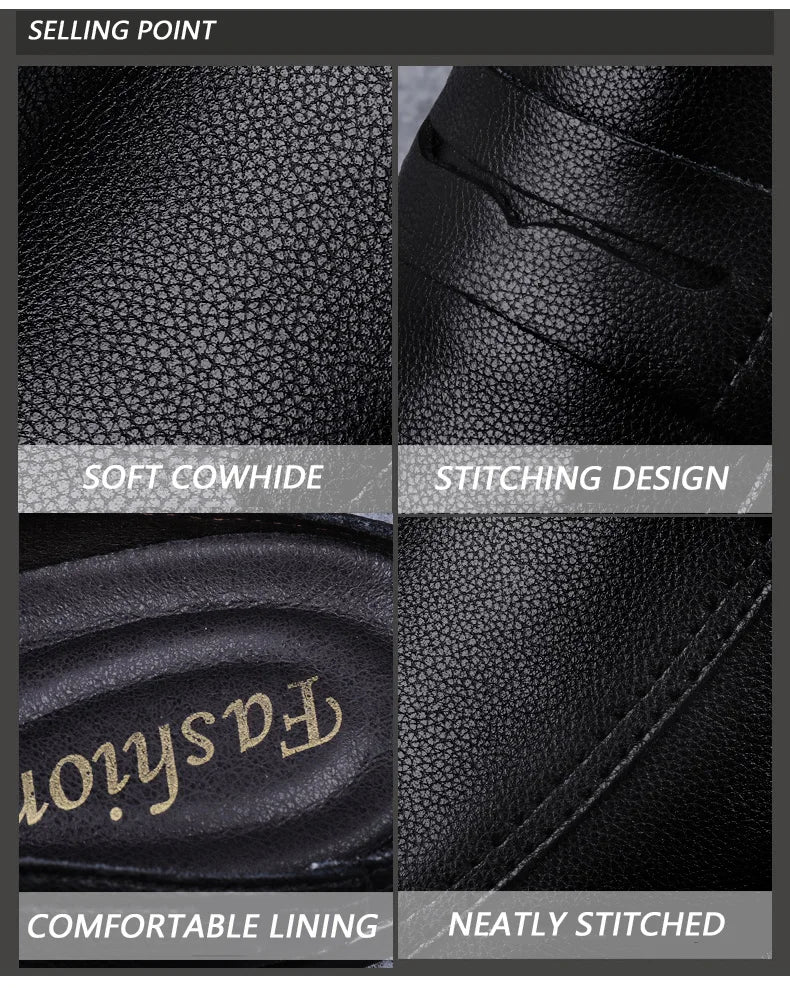 Quality Men Slippers Leather Men Mules Half Shoe Loafers Moccasins Outdoor Non-slip Black Beach Sandals Slides Zapato Hombre