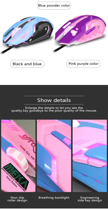 New 2022 Silent Wired Computer Mouse LED Backlight Ergonomic PC Notebook Computer Mouse Variety Optional Computer Accessories