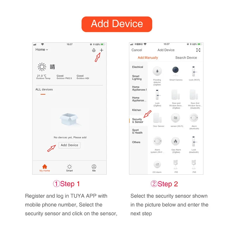 Wifi Leak Detector Water Detector Leakage Sensor Smart Home Alarm Tuyasmart Smart Life APP Flood Alert Overflow Security