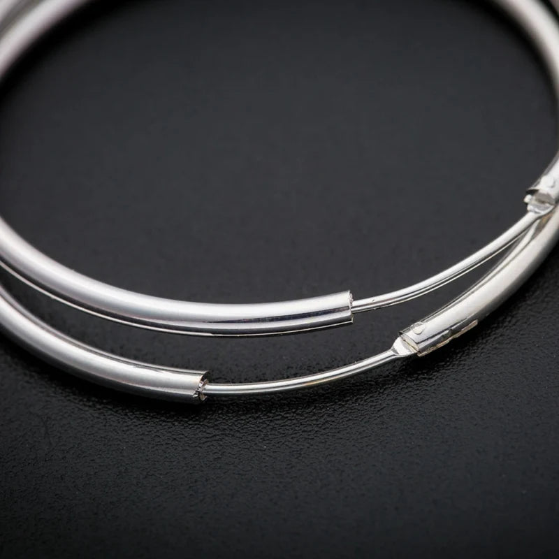 Women 3-7cm Small Big Circle Hoop Earrings Statement Ear Ring Fashion Jewelry Gift