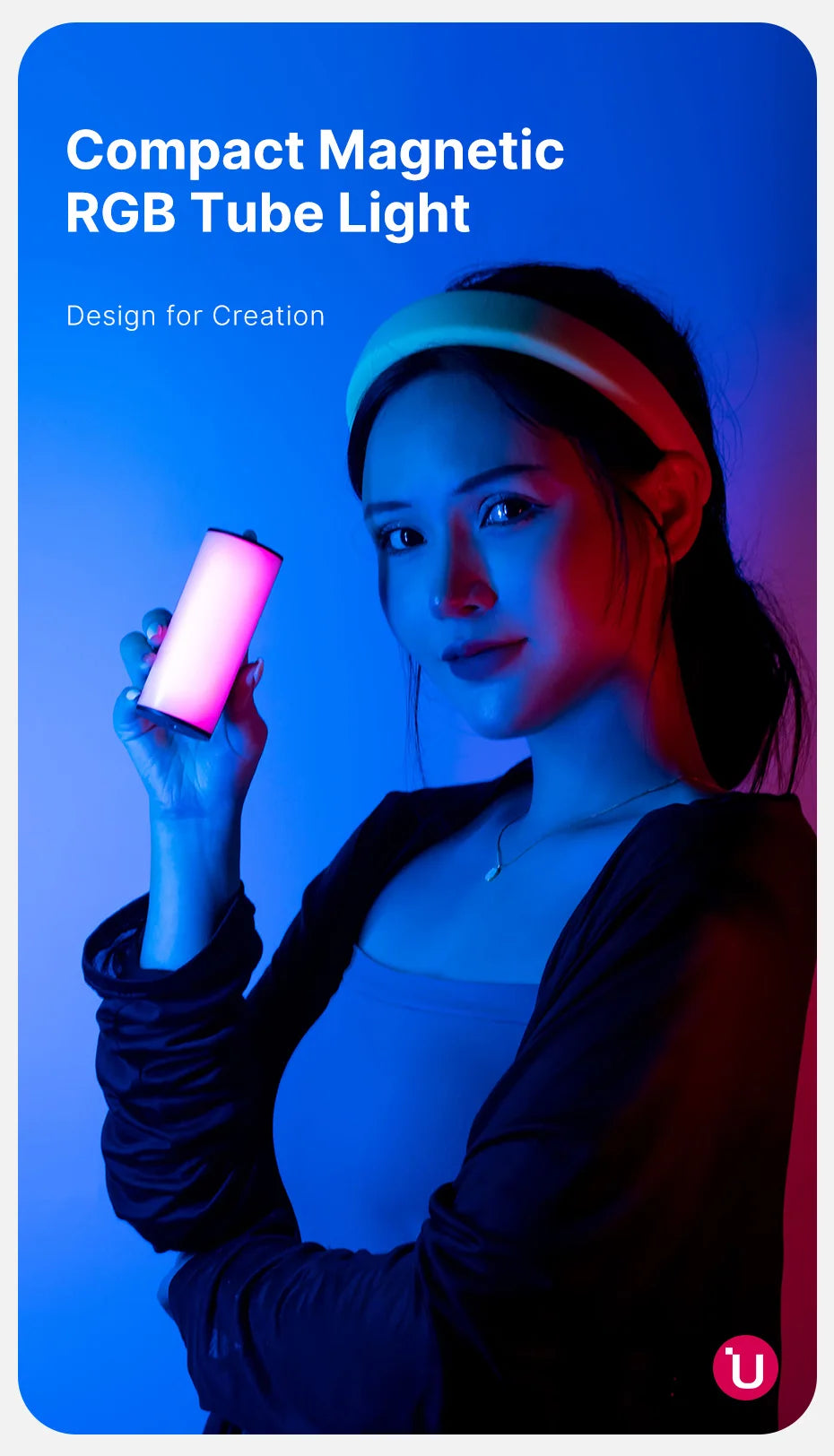 Ulanzi i-Light Handheld Light Stick RGB Led Video Light 2500-9000K Photography Light Rgb Ice Light Tube Light for Youtube Live