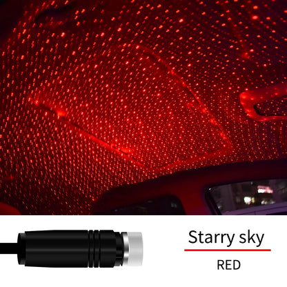 USB Decorative Lamp Adjustable Car Interior Decor Light Romantic LED Car Roof Star Night Light Projector Atmosphere Galaxy Lamp