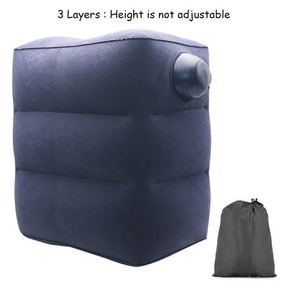 Inflatable Travel Pillow Foot Rest Kids Car Airplane Sleeping Bed Leg Support Height Adjustable Footrest Pillow for Long Trips