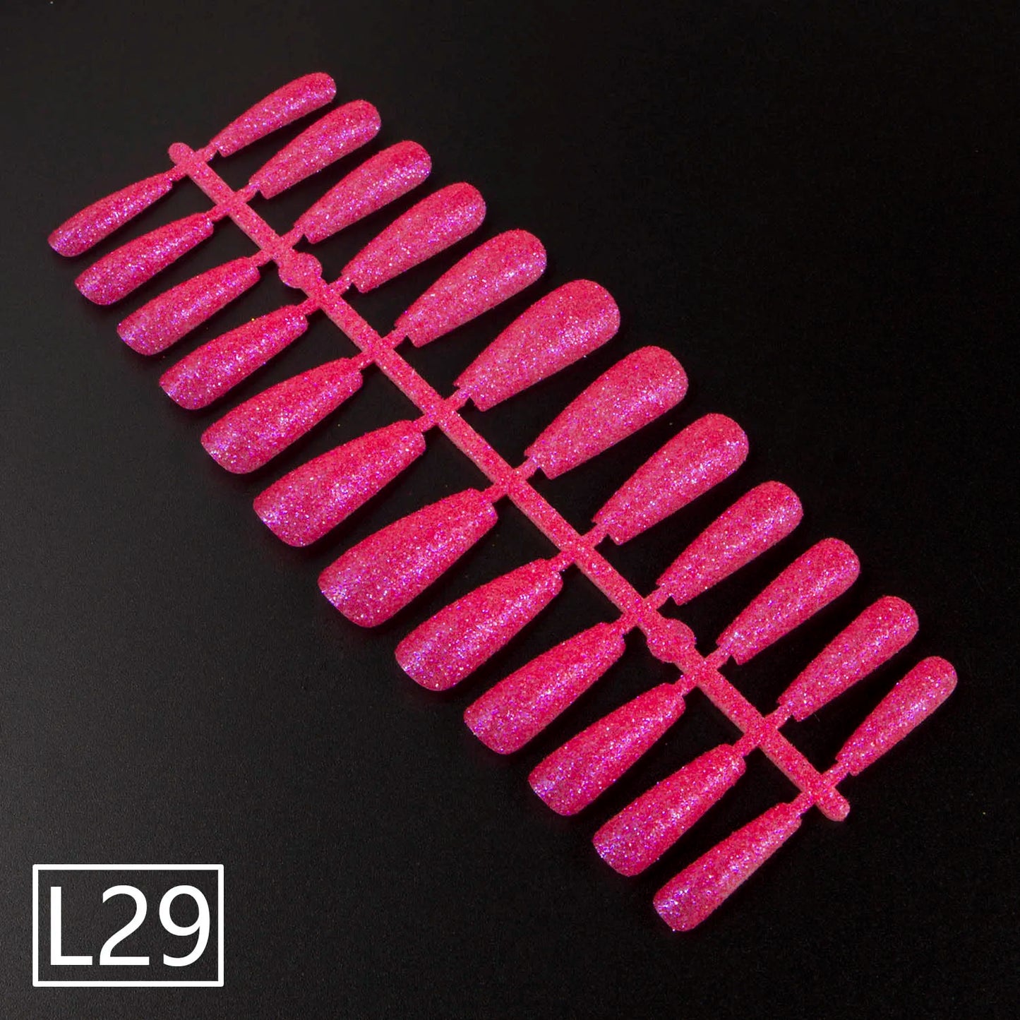 1 Set Glitter False Nail Tips Full Cover Ballerina Fake Nail Tips Press on Nail Tips Coffin