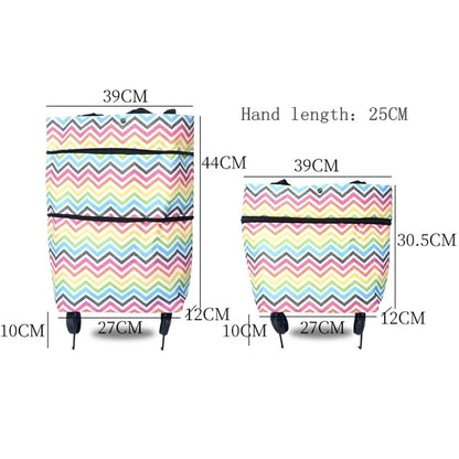 Portable Folding Reusable Shopping Bags Small Pull Cart Buy Shopping Trolley Bag With Wheels Fruit Vegetables Bag Food Organizer