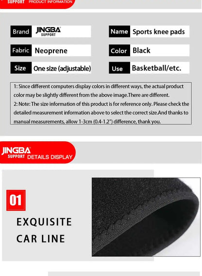JINGBA SUPPORT 1 PCS Sports Fitness Knee Pads For Joints Protector Kneecap Adjustable Knee Pads Support Joelheira Drop Shipping