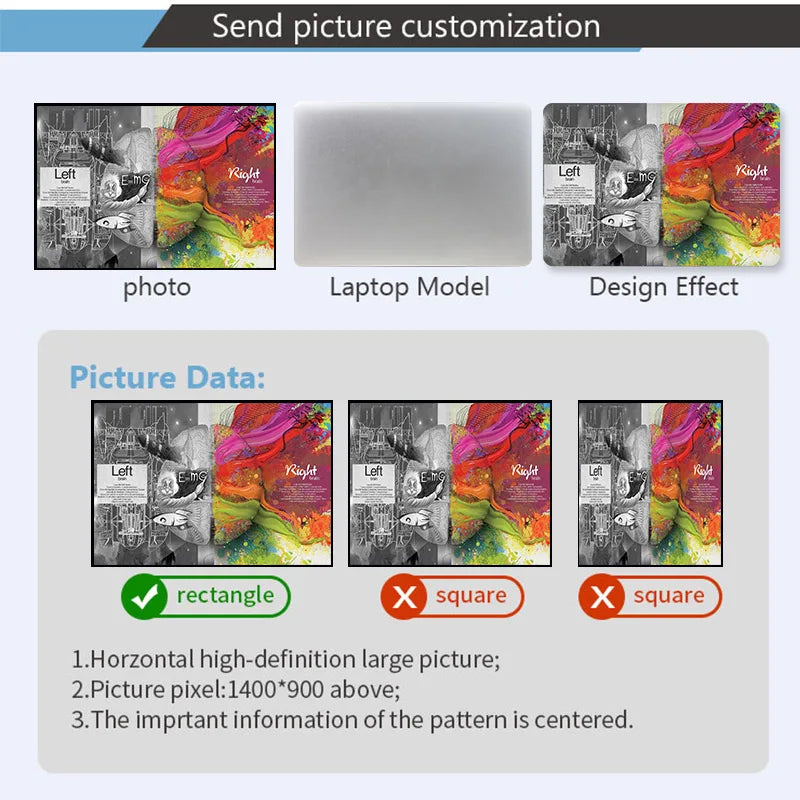 DIY Laptop Film Left and Right Brain Cover Laptop Sticker Laptop Skin 12/13/14/15/17-inch Art Decal Laptop Decoration