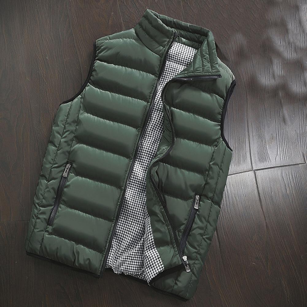 Oversize Down Coat Men Vest Waterproof Padded Thick Warm Winter Waistcoat for Men Down Jacket Vest Work Daily Wear