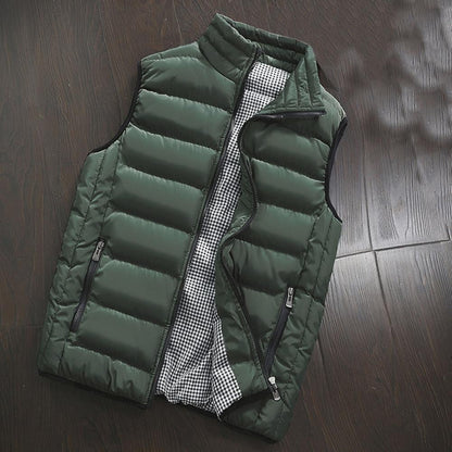 Oversize Down Coat Men Vest Waterproof Padded Thick Warm Winter Waistcoat for Men Down Jacket Vest Work Daily Wear
