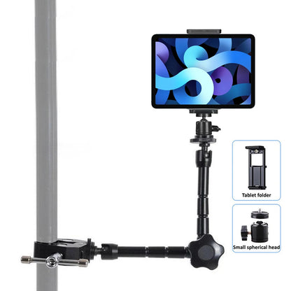 Tablet Stand Adjustable Friction Articulating Magic Arm Clamp With 1/4" Thread Adapter for Tablet Phones 4-11 inches iPad Holder