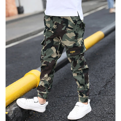 2022 Boys Camouflage Joggers Casual Cargo Pants for Boys Kids Cotton Trousers Clothes Teenage Boys Joggers Clothing 3-14 Years