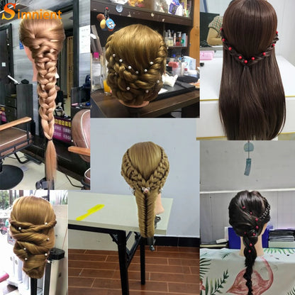 Cosmetology Mannequin Head With 25” 80% Real Hair For Braiding Hair Styling Training Head With Gift Hairdressing Salon Display