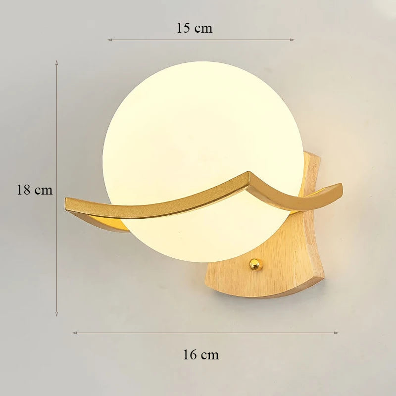 Decorative Modern Wall Lamp with Glass Shade Bedside Bedroom Loft Design Up Down Iron Led Wall Lights Gold for Home Mirror E27