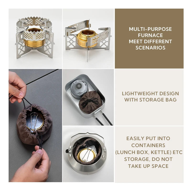 CAMPINGMOON AS-1/AS-ST Outdoor Small Picnic Equipment Alcohol Stove Brass Stove Liquid Alcohol Stove Head Portable Stove