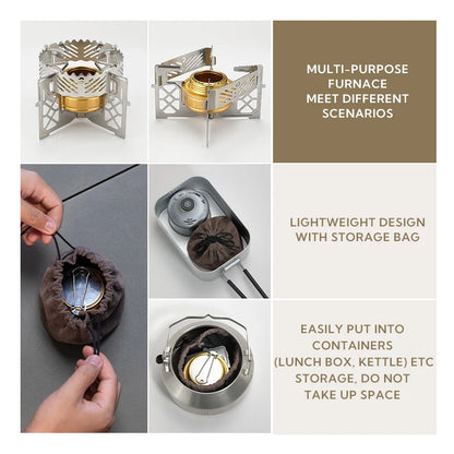 CAMPINGMOON AS-1/AS-ST Outdoor Small Picnic Equipment Alcohol Stove Brass Stove Liquid Alcohol Stove Head Portable Stove