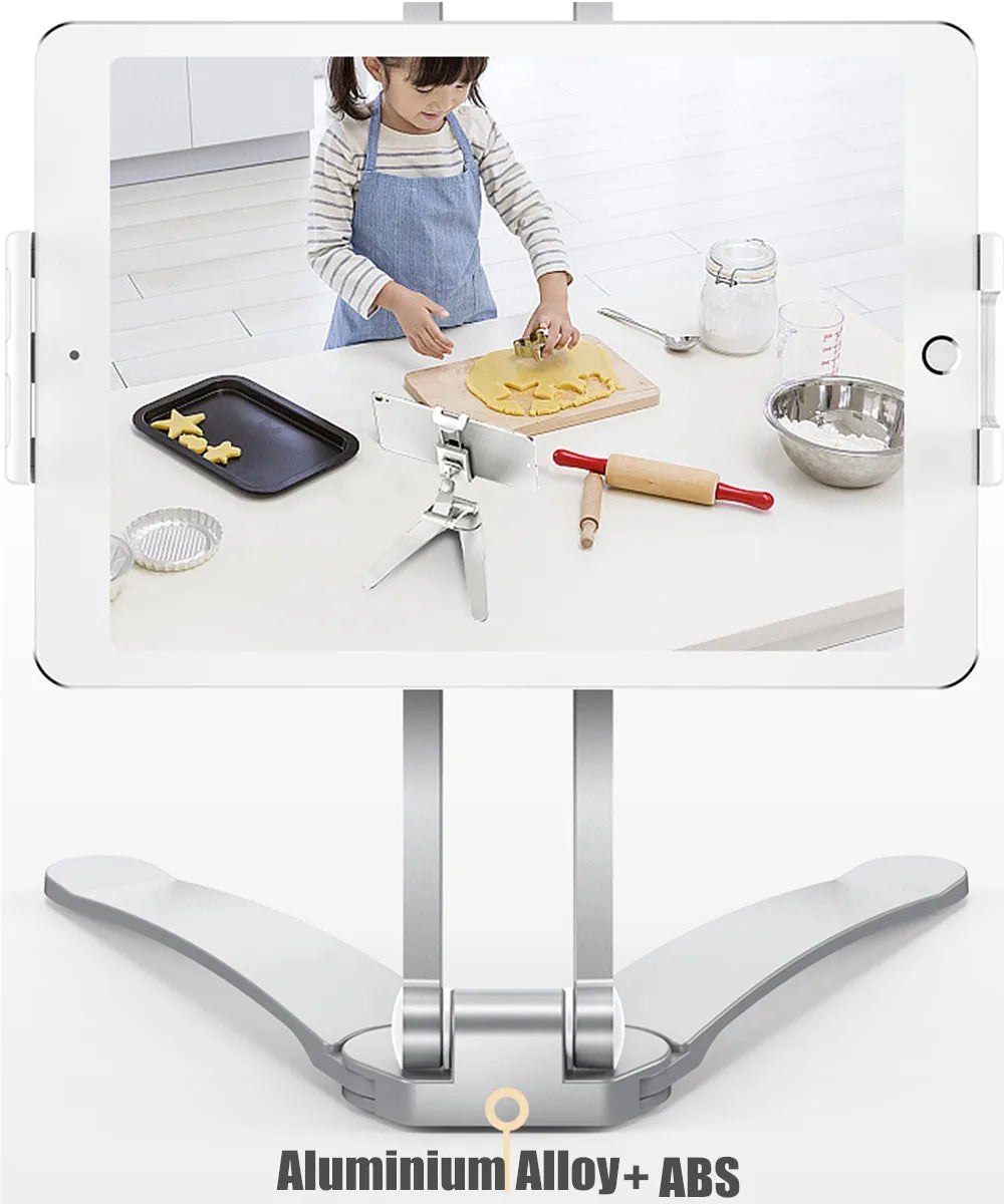 Kitchen Tablet Stand 360 Portable 6 To 12.9 Inch Universal Tablet Stand & Phone Holder for Wall Desktop Tablet Mount