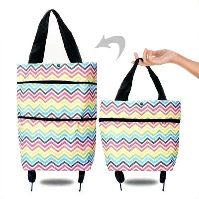 Portable Folding Reusable Shopping Bags Small Pull Cart Buy Shopping Trolley Bag With Wheels Fruit Vegetables Bag Food Organizer